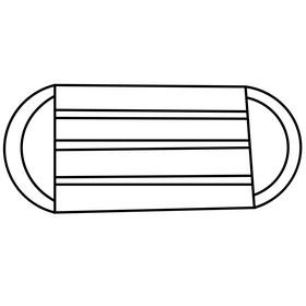 Face mask cartoon drawing black and white clipart