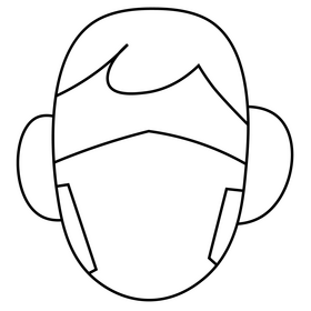 Man with face mask portrait cartoon black and white clipart