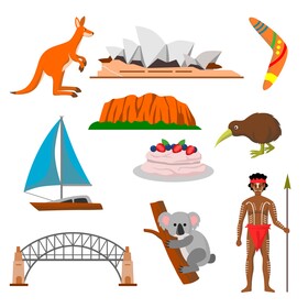 Australia traditional symbols vector