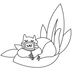 Isolation cat cartoon drawing black and white clipart