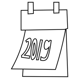 Isolation calendar cartoon black and white clipart