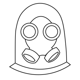 Full face mask respirator protection black and white clipart