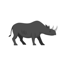 Black rhinoceros clipart