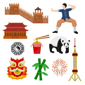 China traditional symbols vector