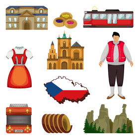 Czech Republic traditional symbols vector