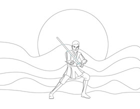 Obi wan Kenobi black and white vector