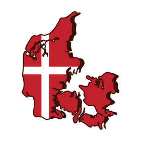 Denmark flag map clipart