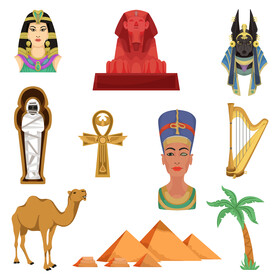 Egypt traditional symbols vector