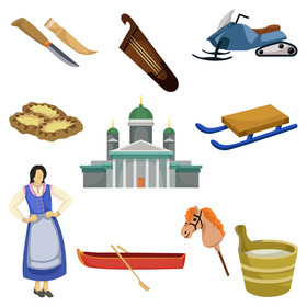 Finland traditional symbols vector