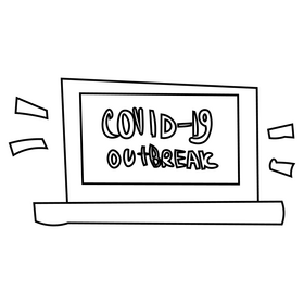 Isolation routine, covid 19 outbreak black and white clipart