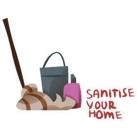 Isolation routine, sanitise your home clipart