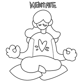 Isolation routine meditate black and white clipart