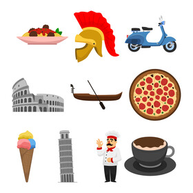 Italy traditional symbols vector