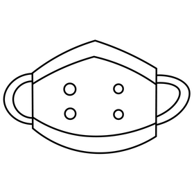 Medical surgery mask black and white clipart