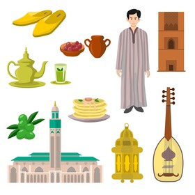 Morocco traditional symbols vector