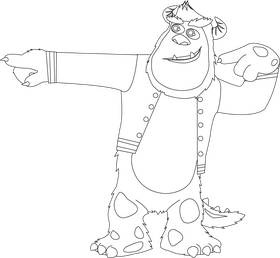 Sullivan Disney Monsters Inc black and white clipart