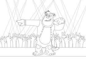Sullivan Disney Monsters Inc black and white vector
