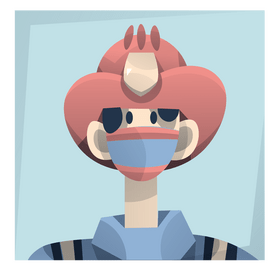 Personnel fireman during coronavirus pandemic clipart