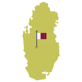 Qatar map and flag clipart