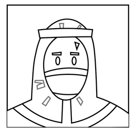 Personnel with protection suit black and white clipart