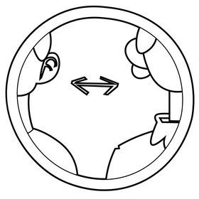 Social distancing cartoon black and white clipart