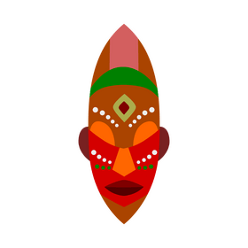 Wooden ethnic tribal mask clipart