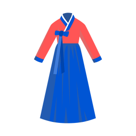 Hanbok traditional Korean dress clipart