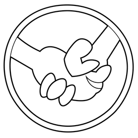 Avoiding handshake black and white clipart