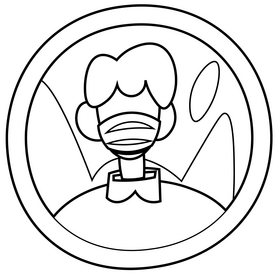 Wear a face mask black and white clipart