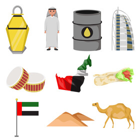 United arab emirates traditional symbols vector