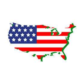 USA flag map clipart