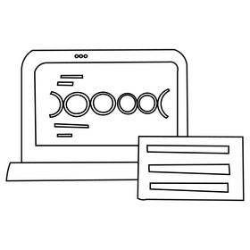 Science computer black and white clipart