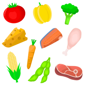 Healthy food icon set vector