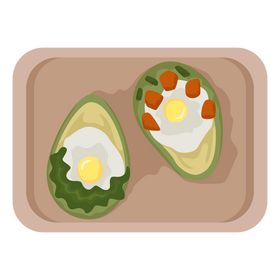 Healthy Food Baked Egg in Avocado clipart