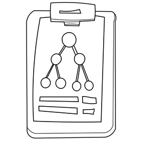 Science notebook black and white clipart