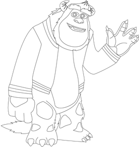 Sullivan Disney Monsters Inc black and white clipart vector free download