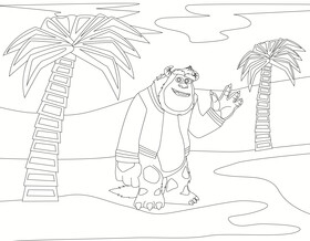 Sullivan Disney Monsters Inc drawing black and white vector