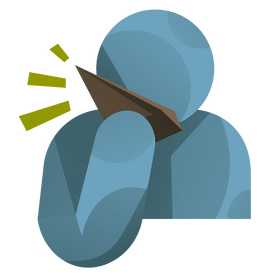 Stickman cough and sneeze into the elbow or tissue clipart