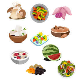 Set of diifferent kind of healthy food vector