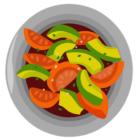 Tomato melon salad clipart