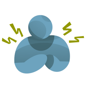 Stickman muscle pain, covid19 sick clipart