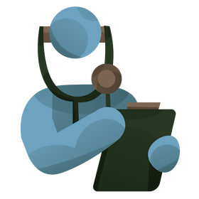 Stickman doctor with stethoscope clipart