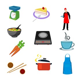 Cooking icons set vector