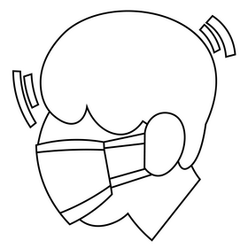 Coronavirus symptom headache black and white clipart