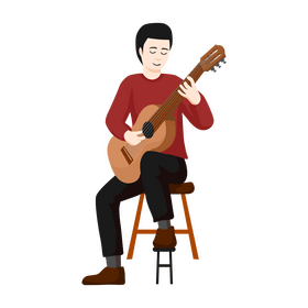 Classical guitar player clipart