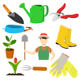Gardening icons set vector