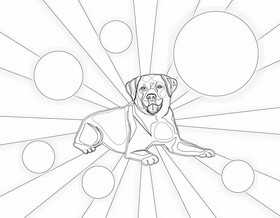 Labrador dog black and white vector