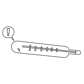 Coronavirus symptom fever black and white clipart