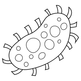 Virus cell black and white clipart