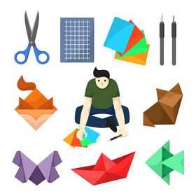 Origami set vector